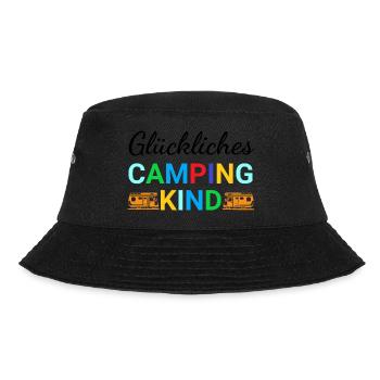 Glückliches Camping Kind - Bucket Hat - Schwarz - Vorne - Lela (165cm)