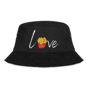 Liebe zu Pommes Frites - Bucket Hat - Schwarz - Vorne - Lela (165cm)