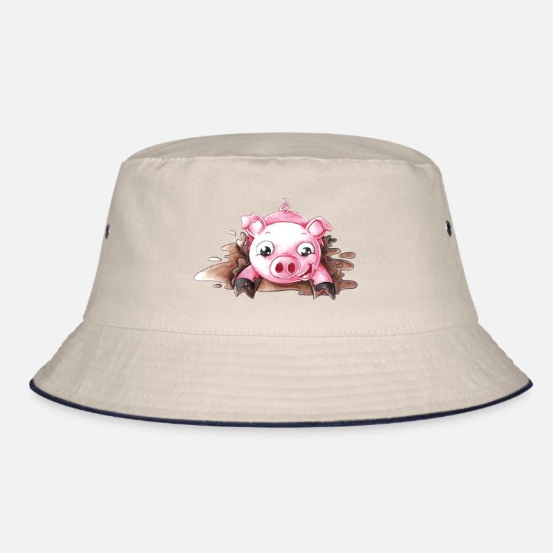 Planschendes Comic Schweinchen Bucket Hat