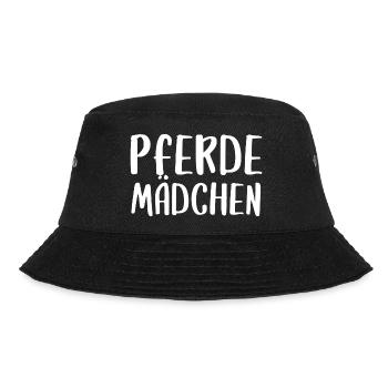 Pferdemädchen Pferd Mädchen Kinder Schrift - Bucket Hat - Schwarz - Vorne - Lela (165cm)