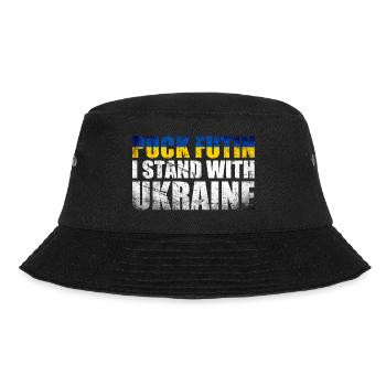 Puck Futin i stand with ukraine - Bucket Hat - black - Front - Lela (165cm)