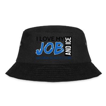 i love my job eis arbeit stiel kollegen farbe am - Bucket Hat - Schwarz - Vorne - Lela (165cm)
