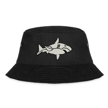 Fish Shark Predator Predator Water Graffiti Ocean - Bucket Hat - black - Front - Lela (165cm)
