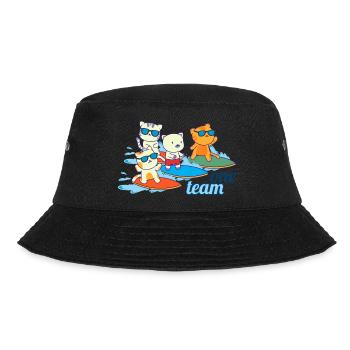 team family cat surfing bachelorette party office - Bucket Hat - black - Front - Lela (165cm)