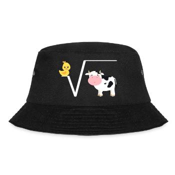Ente Wurzel aus Kuh, N-te Wurzel aus Q, Mathe Witz - Bucket Hat - Schwarz - Vorne - Lela (165cm)