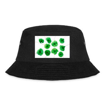 Mohn Blume Weiss Grün - Bucket Hat - Schwarz - Vorne - Lela (165cm)