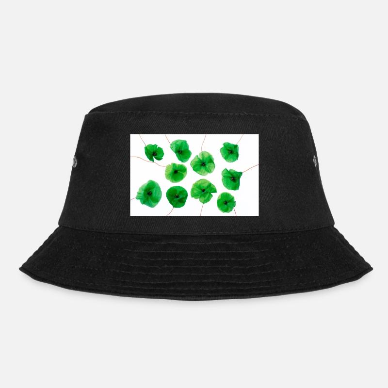 Fleur de pavot Vert Blanc - Bob - noir