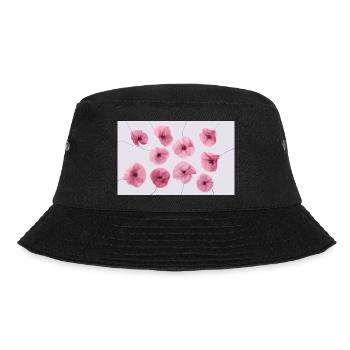 POPPY Pink Red - Bucket Hat - black - Front - Lela (165cm)