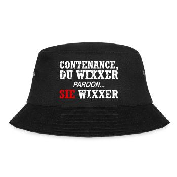 Contenance, Du Wixxer - Bucket Hat - Schwarz - Vorne - Lela (165cm)