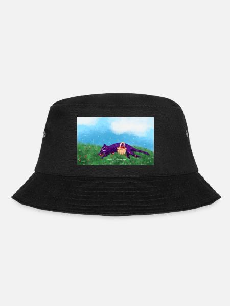 Erbeerfeld Katze - Bucket Hat - Schwarz