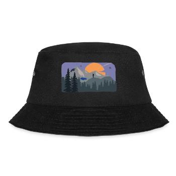 Natur Freiheit Wandern Berge Sonnenuntergang - Bucket Hat - Schwarz - Vorne - Lela (165cm)