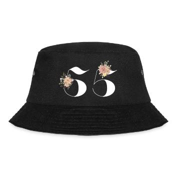 55th Anniversary Flowers (Gift of 55 years) - Bucket Hat - black - Front - Lela (165cm)