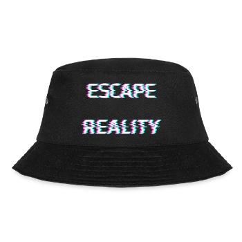 escape reality cyber futuristic dystopian glitch - Bucket Hat - black - Front - Lela (165cm)