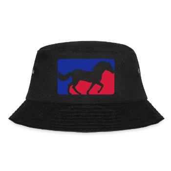 Horse Red Blue Sport - Bucket Hat - black - Front - Lela (165cm)