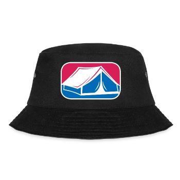 Zelt Outdoor Camping Berge Logo lustiges Geschenk - Bucket Hat - Schwarz - Vorne - Lela (165cm)