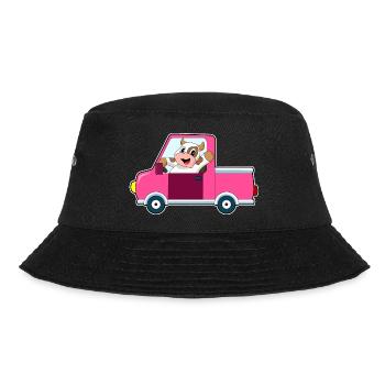 Kuh Auto - Bucket Hat - Schwarz - Vorne - Lela (165cm)