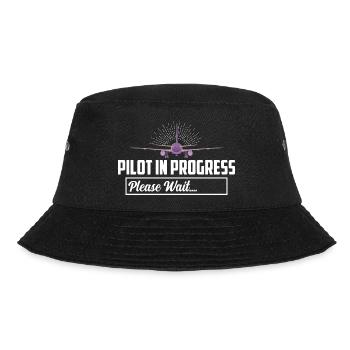 Pilot In Progress Please Wait.... Airline Aviation - Bucket Hat - Schwarz - Vorne - Lela (165cm)