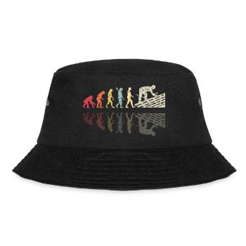 Roofer Human Evolution Retro Vintage Construction - Bucket Hat - Schwarz - Vorne - Lela (165cm)