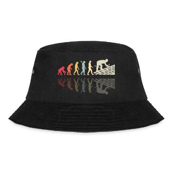 Roofer Human Evolution Retro Vintage Construction - Bucket Hat - Schwarz - Vorne - Lela (165cm)
