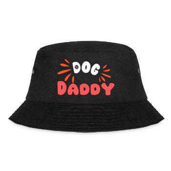 Hundepapa Fröhlicher Tippfehler und Orange - Bucket Hat - Schwarz - Vorne - Lela (165cm)