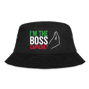 Ich bin der Boss Capiche - Bucket Hat - Schwarz - Vorne - Lela (165cm)