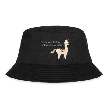 Lama Einhorn mit coolem Spruch - Bucket Hat - Schwarz - Vorne - Lela (165cm)
