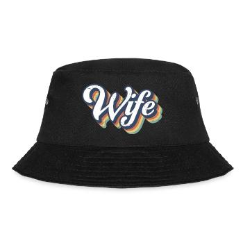 Retro Wife Matching Couple Wedding Party Marriage - Bucket Hat - black - Front - Lela (165cm)