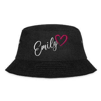 Emily Name Vorname Herz pink - Bucket Hat - Schwarz - Vorne - Lela (165cm)
