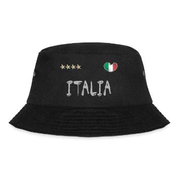 Italien Fußball Trikot Italienische Flagge - Bucket Hat - Schwarz - Vorne - Lela (165cm)