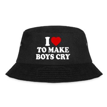 I love to make boys cry - Bucket Hat - Schwarz - Vorne - Lela (165cm)