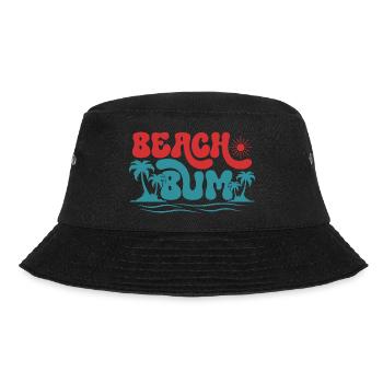 Beach Bum, Sommer Sonne Urlaub Strand Palmen Meer - Bucket Hat - Schwarz - Vorne - Lela (165cm)