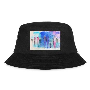 familie, freunde, gemeinschaft - Bucket Hat - Schwarz - Vorne - Lela (165cm)