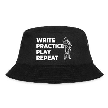 Schreiben Üben Spielen Wiederholen - Bucket Hat - Schwarz - Vorne - Lela (165cm)