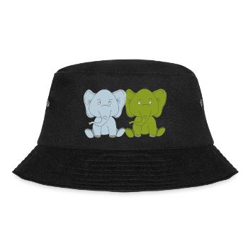 Two Elephant Babies - Bucket Hat - black - Front - Lela (165cm)