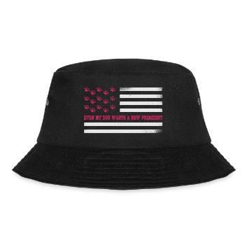 Even my dog wants a new president USA Flag - Bucket Hat - black - Front - Lela (165cm)