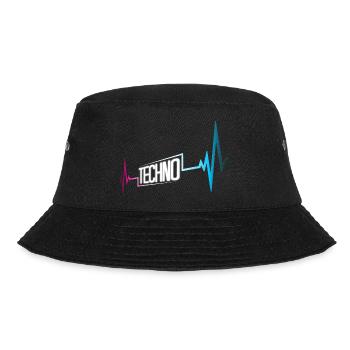 Techno Heartbeat ECG Pulse Music Party Frequency - Bucket Hat - black - Front - Lela (165cm)
