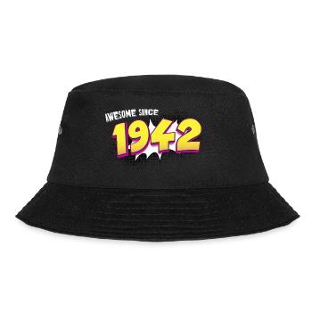 Retro 81st birthday in Pop Art Comic Book Style - Bucket Hat - black - Front - Lela (165cm)