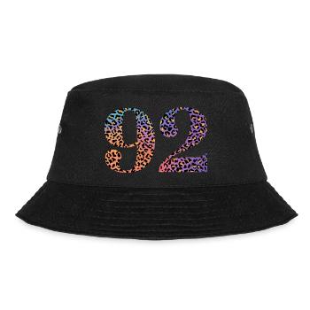 92. Geburtstag Leopard - Bucket Hat - Schwarz - Vorne - Lela (165cm)