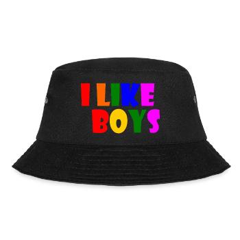 I like boys - Bucket Hat - Schwarz - Vorne - Lela (165cm)