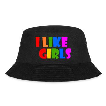 I like girls - Bucket Hat - Schwarz - Vorne - Lela (165cm)