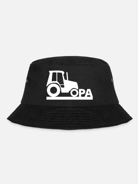 Opa Traktor Landwirt Großvater Geschenk - Bucket Hat - Schwarz