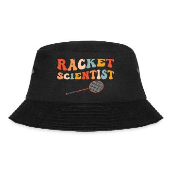 Funny Badminton Scientific Racket Player - Bucket Hat - black - Front - Lela (165cm)