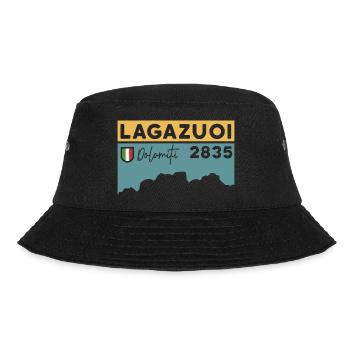Monte Lagazuoi Souvenir Andenken Dolomiten Wandern - Bucket Hat - Schwarz - Vorne - Lela (165cm)
