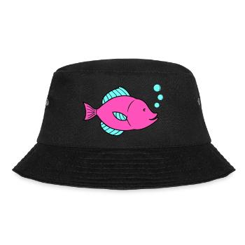 fisch comic 1 - Bucket Hat - Schwarz - Vorne - Lela (165cm)