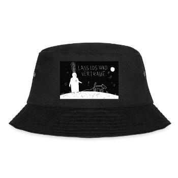 Lass los und vertraue. - Bucket Hat - Schwarz - Vorne - Lela (165cm)
