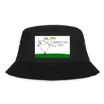 Wundertier sein. - Bucket Hat - Schwarz - Vorne - Lela (165cm)