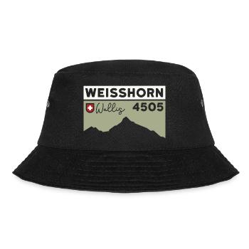 Weisshorn Wallis Hochtour Bergführer Besteigung - Bucket Hat - Schwarz - Vorne - Lela (165cm)