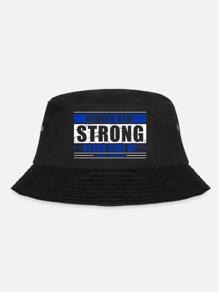 Never Give Up - Bucket Hat - Schwarz
