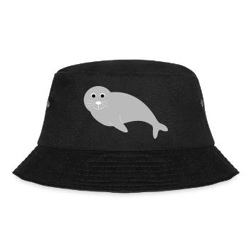 Seehund Seehunde Robbe Robben Tiere - Bucket Hat - Schwarz - Vorne - Lela (165cm)
