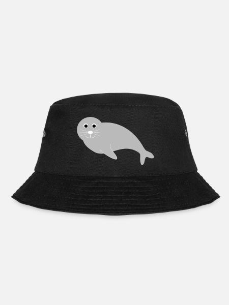 Seehund Seehunde Robbe Robben Tiere - Bucket Hat - Schwarz